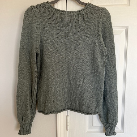 Shrinking Violet Sage Green 100% Cotton Sweater - Size S - Picture 2 of 4